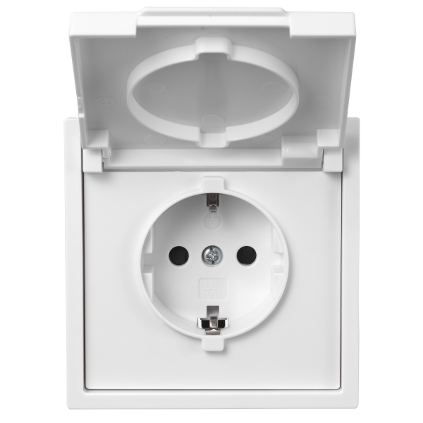 Schutzkontakt-Steckdose McPower Shallow 250V/16A, UP, IP44, Steckanschluss