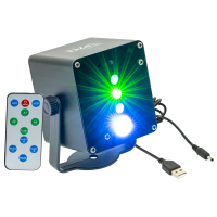 LED & Laser-Effekt IBIZA TINYLED-LASRGB, akkubetrieben, 1x 3W 3-in-1 RGB-LED
