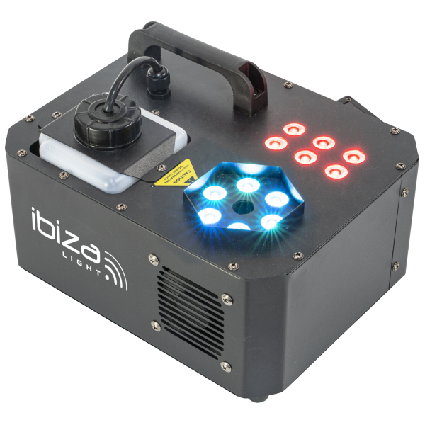 Nebelmaschine IBIZA SPRAY-COLOR-1000, 1000W, mit RGB-Beleuchtung