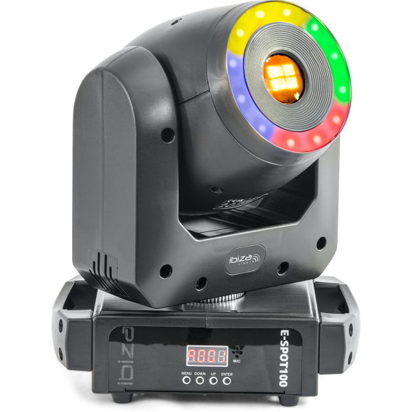 LED-Moving Head IBIZA E-SPOT100, 100W, mit RGB-LED-Ring