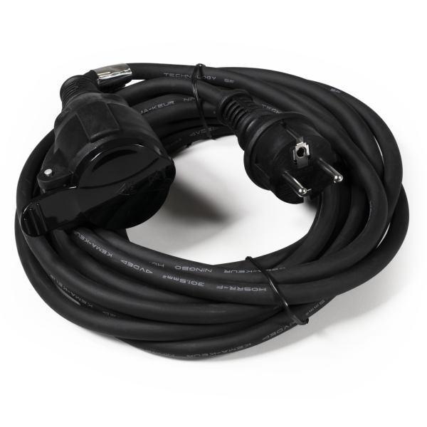Netzkabel Schutzkontakt-Verlängerung McPower, 5m, 3x1,5mm², IP44, schwarz