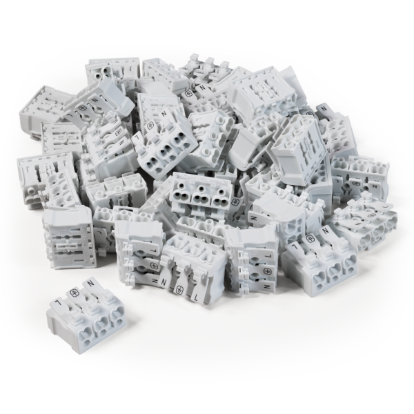 Lüsterklemme mit Betätigungshebel, 0,5-2,5mm², max. 16A, 50er-Pack