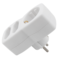Steckdosenadapter 1x Schutzkontakt / 2x Euro, McPower, weiß
