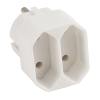 Steckdosenadapter McPower, 2x Euro, weiß