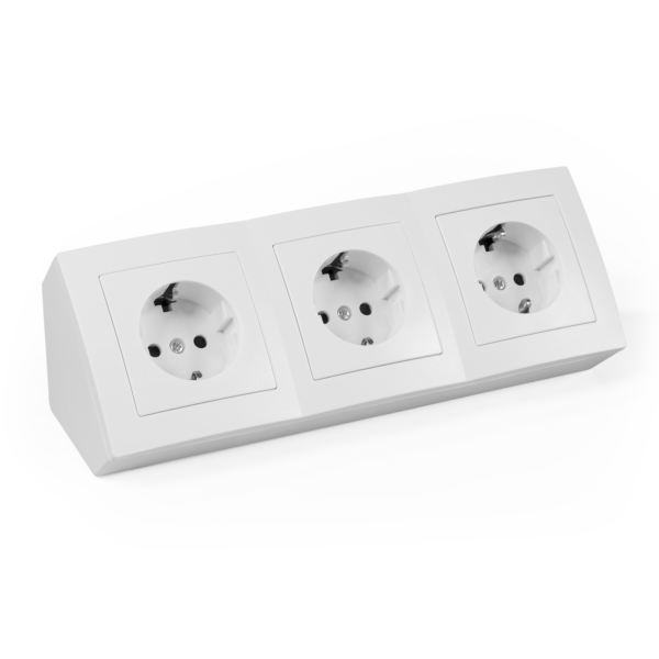 Steckdosenblock McPower Flair 250V~/16A, Aufbau, weiß, 3-fach Schutzkontakt