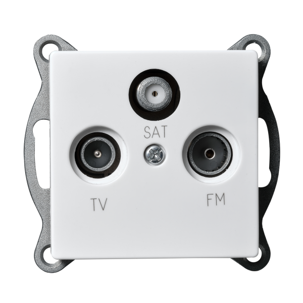 Antennendose McPower Cup für TV, Radio und Sat, UP, weiß