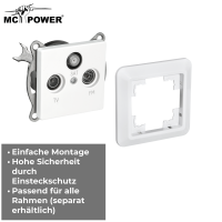 Antennendose McPower Cup für TV, Radio und Sat, UP, weiß