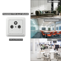 Antennendose McPower Cup für TV, Radio und Sat, UP, weiß