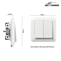 Wechselschalter McPower Cup 2-fach, 250V~/10A, UP, weiß