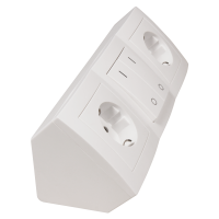 Steckdosenblock McPower Flair Aufbau, weiß, 2-fach Schutzkontakt + Schalter