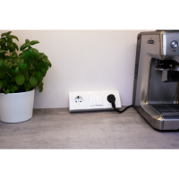 Steckdosenblock McPower Flair Aufbau, weiß, 2-fach Schutzkontakt + Schalter