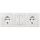 Steckdosenblock McPower Flair Aufbau, weiß, 2-fach Schutzkontakt + Schalter