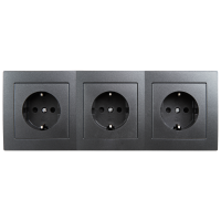 Steckdosenblock McPower Flair 250V~/16A, Aufbau, Anthrazit, 3-fach Steckdose