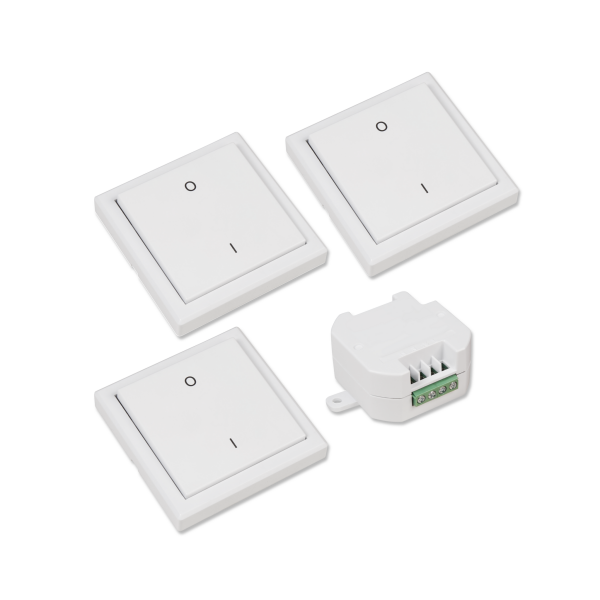 Funk-Schalter Set McPower Comfort Empfänger + 3x Wandtaster, max. 2000W