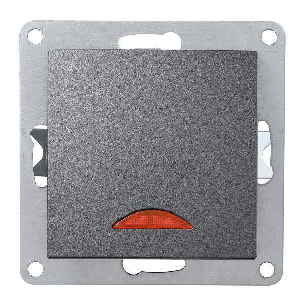 Schalter McPower Flair, 250V~/10A, UP, anthrazit mit Orientierungsleuchte