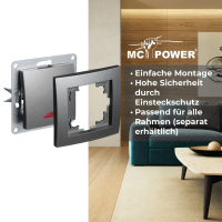 Schalter McPower Flair, 250V~/10A, UP, anthrazit mit Orientierungsleuchte
