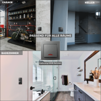 Schalter McPower Flair, 250V~/10A, UP, anthrazit mit Orientierungsleuchte