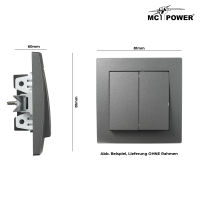 Serien-Schalter McPower Flair, 2-fach, 250V~/10A, UP, anthrazit