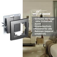Serien-Schalter McPower Flair, 2-fach, 250V~/10A, UP, anthrazit