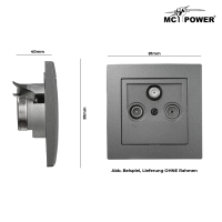 Antennendose McPower Flair für TV, Radio und Sat, UP, anthrazit