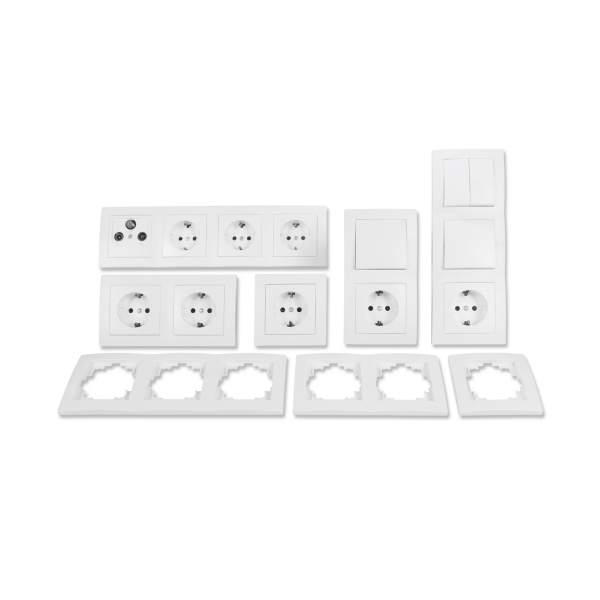 Schalter und Steckdosen Set McPower Flair Wohnlandschaft, 20-teilig, weiß