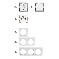 Schalter und Steckdosen Set McPower Flair Arbeitszimmer, 17-teilig, weiß