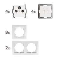 Schalter und Steckdosen Set McPower Flair Multimedia, 18-teilig, weiß