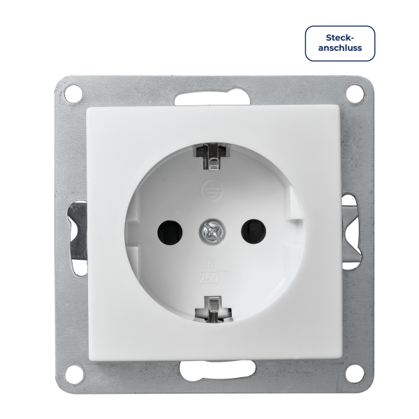 Schutzkontakt-Steckdose McPower Flair, 250V~/16A, UP, Steckanschluss, weiß