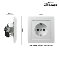 Schutzkontakt-Steckdose McPower Flair, 250V~/16A, UP, Steckanschluss, weiß
