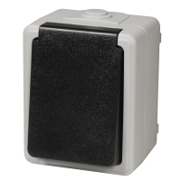 Feuchtraum Steckdose McPower Taff, 250V~/16A, IP44, AP, grau
