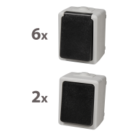 Feuchtraum Set McPower Taff Starter 8-teilig, grau, IP44