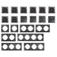 Schalter und Steckdosen Set McPower Flair Wohnlandschaft, 20-teilig, anthrazit