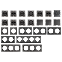 Schalter und Steckdosen Set McPower Flair Komfort 23-teilig, anthrazit