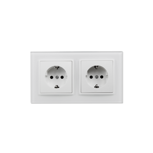 Steckdosen Set McPower Flair Beginner 2S-Style weiß + Glasrahmen