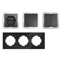 Schalter und Steckdosen Set McPower Flair Tür 3-fach-Style Glasrahmen