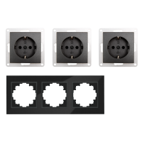 Steckdosen Set McPower Flair Beginner 3S-Style Profi anthrazit, Glasrahmen, Steckanschluss