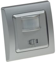 DELPHI Bewegungsmelder 160°, UP, silber 250V~, 400W, inkl. Rahmen, LED geeignet