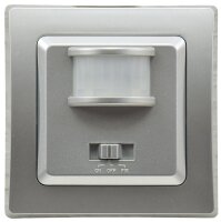 DELPHI Bewegungsmelder 160°, UP, silber 250V~, 400W, inkl. Rahmen, LED geeignet