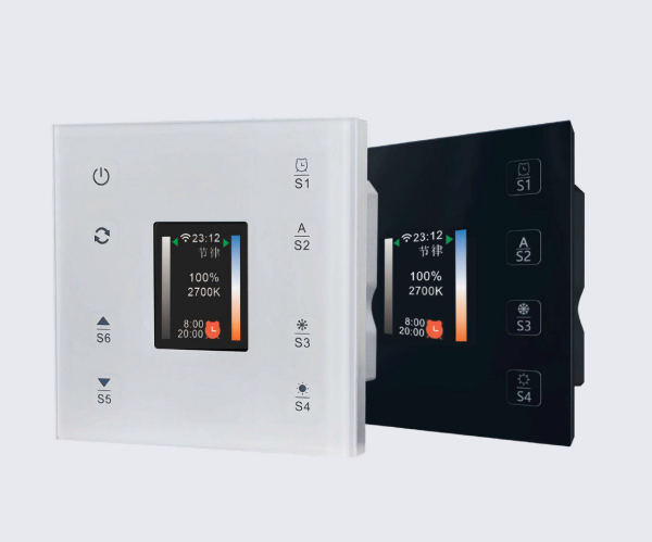 DALI Wanddimmer PE-X1-MC – Touchpanel zur Steuerung von LECOM LED-Panels (DIM / CCT / RGB)