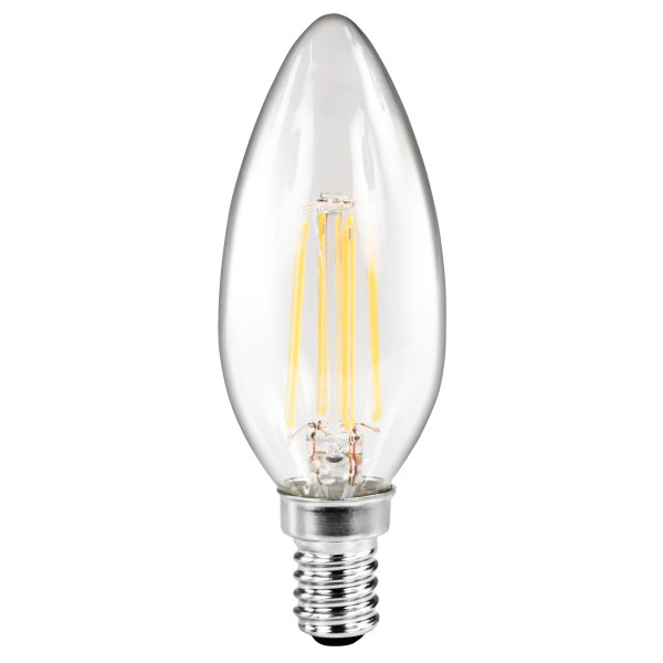 LED Filament LED McShine, Kerzenlampe, E14, 2W, 260lm, warmweiß, klar