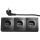 Steckdosenblock McPower "FLAIR" 250V~/16A, Schwarz, 3-Fach 2 m Kabel und Stecker
