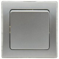 DELPHI Wechsel-Schalter 250V~/ 10A, inkl. Rahmen, UP, silber