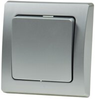 DELPHI Wechsel-Schalter 250V~/ 10A, inkl. Rahmen, UP, silber