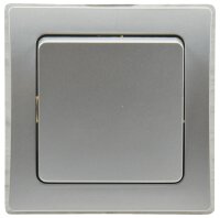 DELPHI Wechsel-Schalter 250V~/ 10A, inkl. Rahmen, UP, silber
