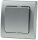 DELPHI Wechsel-Schalter 250V~/ 10A, inkl. Rahmen, UP, silber