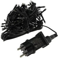 LED Aussen-Lichterkette "CT-ALK100" 10m warmweiß, Kabel schwarz, IP44, 100 LEDs