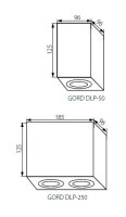 Kanlux Deckenspotleuchte Gord eckig GU10 schwarz/weiß/Aluminium