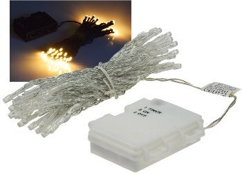 LED Batterie-Lichterkette "CT-TK50" 5m warmweiß, IP44, 50 LEDs, mit 6 Std.Timer