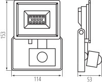 LED-Strahler mit Bewegungsmelder für den Außenbereich, 10W, 800lm, IP44, neutralweiß