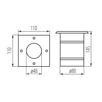 Bodeneinbaustrahler BERG DL-10L Edelstahl IP67 durchverdrahtet Quadrat stark belastbar